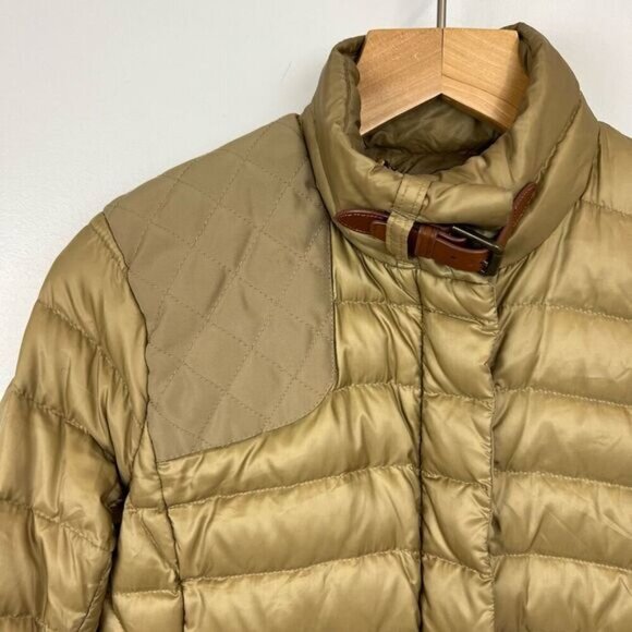 Vintage Ralph Lauren Women’s 4 Gold Duck Down Feather Filled Puffer Jacket Coat - Picture 6 of 16